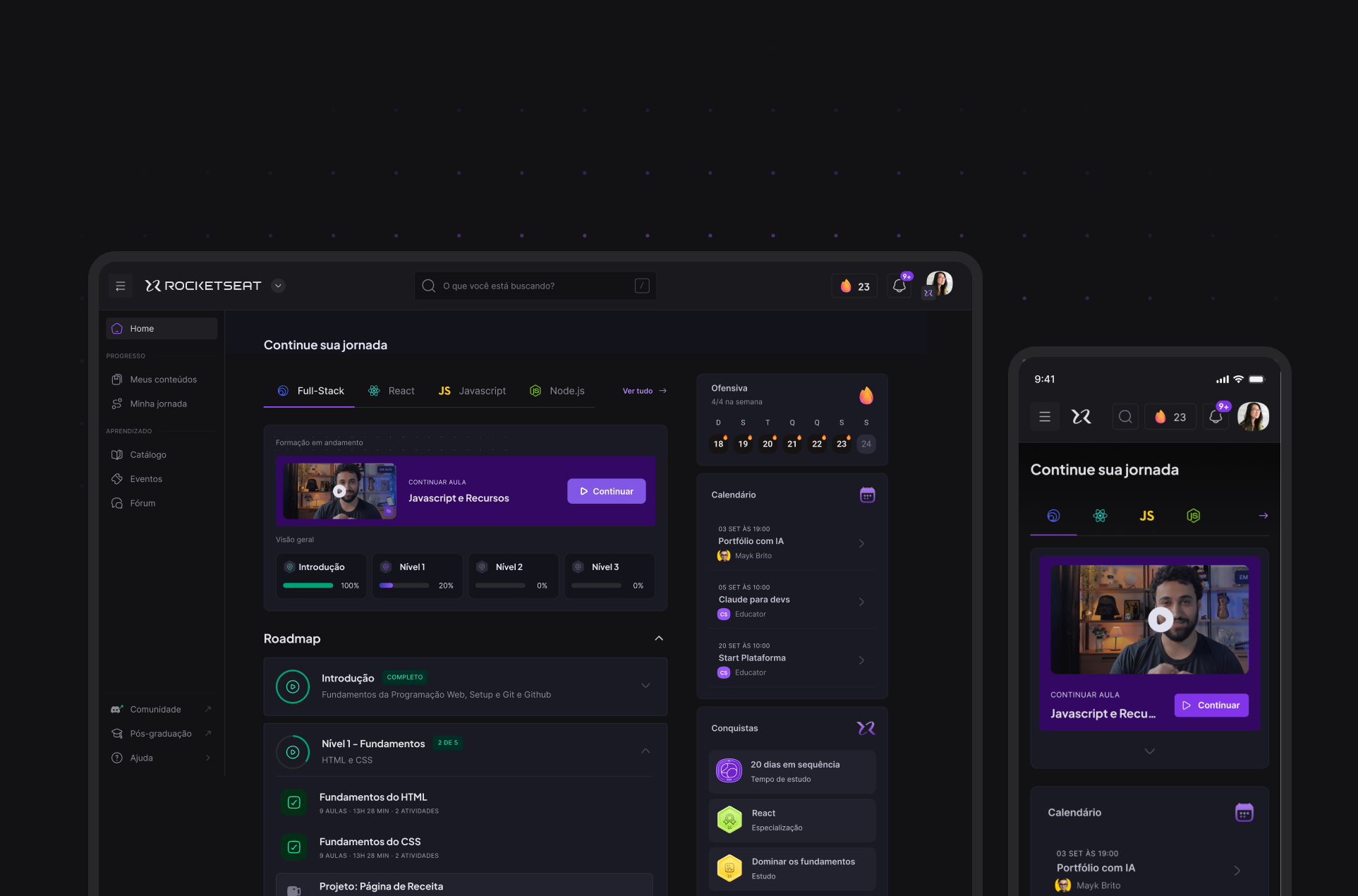 Rocketseat — Cockpit Menu & Offer Flows